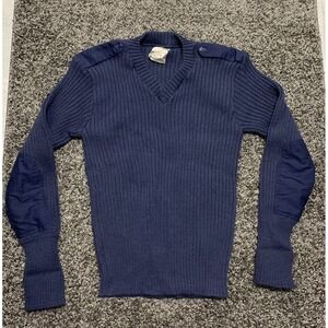 Brigade Quartermasters Sweater Men 44 Medium Blue Woolly Pully England Made  VTG